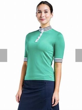 Nivo Womens Golf Shirt - Ciara Mock - Jalapeno - Reg $85. Size Large